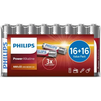 Článková baterie Baterie Philips LR03P32FV/10 Alkalické AAA 32ks