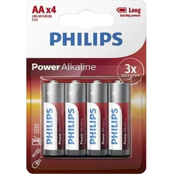 Článková baterie Baterie Philips LR6P4B/10 Power Alkalická AA 4ks