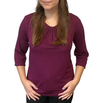 Dámská halenka Halenka Ina vínová s řasením do lemu Velikost Ina: 52