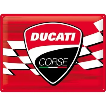 Plechová cedule Plechová cedule Ducati Corse - Logo Racing Flag
