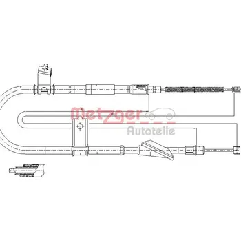 Lanko parkovací brzdy Tažné lanko, parkovací brzda METZGER 17.2515