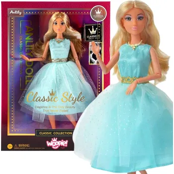 Panenka Woopie Royal WOOPIE ROYAL Lily Doll 30 cm Dlouhé blond vlasy Elegantní tyrkysové šaty