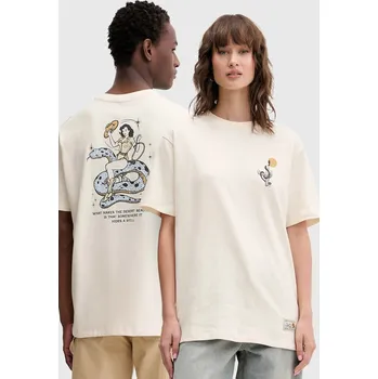 Bavlněné tričko Kaotiko AR064.01S.G002 béžová 12X, vel. M