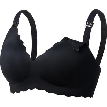 Těhotenské spodní prádlo Momcozy YN46 Seamless Support Floral Bra Black M