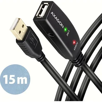 Datový kabel AXAGON ADR-215, USB 2.0 A-M -> A-F aktivní prodlužovací / repeater kabel, 15m