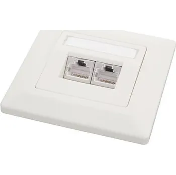 Elektrická zásuvka Zásuvka Solarix 2x RJ45, STP, Cat 6, pod omítku, bílá