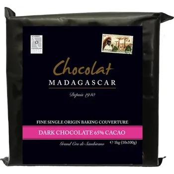 Čokoláda Chocolat Madagascar | Tmavá čokoláda na pečení 65 % kakaa 2,2x více kakaa, o 83 % méně cukru než EU standard - 10 x 100 g