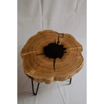 Konferenční stolek Stolek ROUND II. PRASKLINA masivní dřevo p. 45 cm