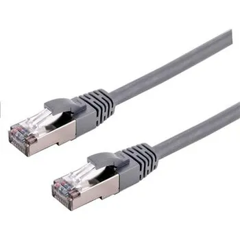 Kabel C-TECH patchcord Cat6a, S/FTP, šedý, 3m