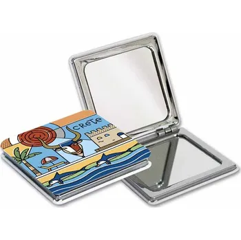 Kosmetické zrcátko ATP – Kapesní kosmetické zrcátko Kréta „Line Collage“, čtvercové