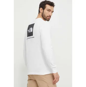 Pánské tričko Bavlněné tričko s dlouhým rukávem The North Face M L/S Redbox Tee NF0A87NNFN41 béžová 01X, vel. XL