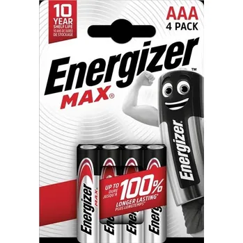 Článková baterie Alkalické baterie Energizer Max 1,5 V, typ AAA,4ks