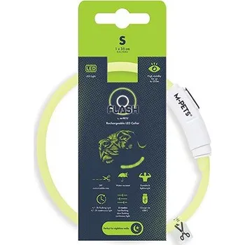 Obojek pro psa M-Pets FLASH LED nabíjecí svítící obojek zelený S
