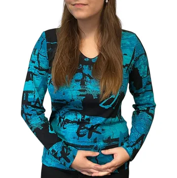 Dámská halenka Halenka Sabatti tyrkysovo-černá Velikosti Sabatti: 50