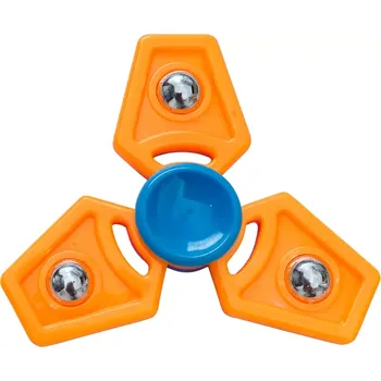 Gadget Fidget Spinner – trojramenný antistresový spinner s kovovými závažími, oranžovo/modrý