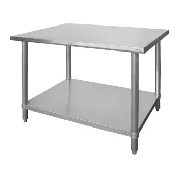 Dílenský stůl Centrální pracovní stůl s policí, šroubovaný, 140x60x85 cm | HENDI 812464