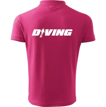 Pánská košile Diving nápis potápěč - Polokošile pánská Pique Polo 203 - 3XL ( Purpurová )