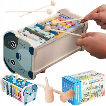 Dřevěná hračka Kouzelné štěně EDUKAČNÍ HRAČKA MONTESSORI TŘÍDIČ PRO DĚTI VKLÁDAČKA