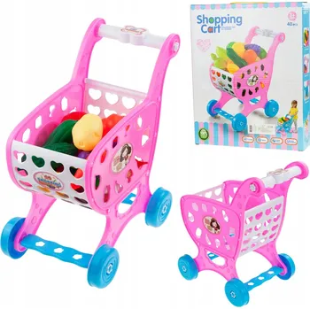 Hra na obchod NÁKUPNÍ VOZÍK KOŠÍK S PŘÍSLUŠENSTVÍM OVOCE ZELENINA SUPERMARKET