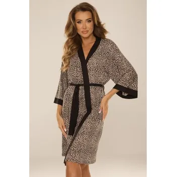 Dámský župan Dámský župan De Lafense Mavis - zvířecí vzor Hnědo-černá XL