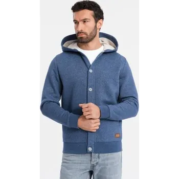 Pánská mikina Pánská bavlněná mikina bomber bez zipu - bordó V13 OM-SSZP-0215