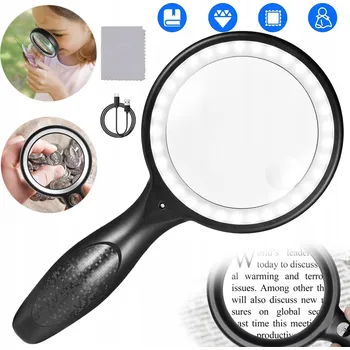 LUPA NA ČTENÍ SKLO 60x SILNÉ LED DIODY X33