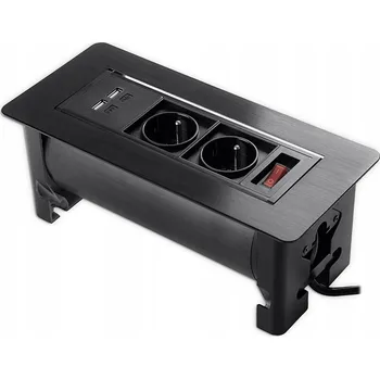 Elektrická zásuvka Spacetronik černá stolní USB Elektrická Zásuvka