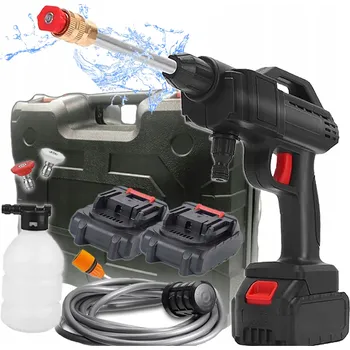 Vysokotlaký čistič AKUMULÁTOROVÁ ZAHRADNÍ TLAKOVÁ MYČKA SADA NA MYTÍ OKEN KOSTEK 2x baterie