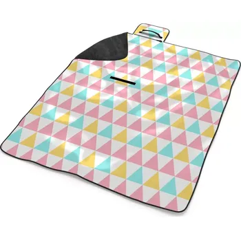 deka Sablio Plážová deka Tříbarevné trojúhelníky: 200x140 cm