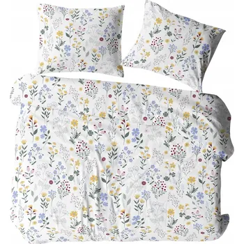 Povlečení Povlečení bavlněné 160x200 POLSKÁ KŮRA 100% BAVLNA polní květy louka bílá