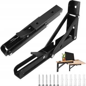 Věšák 2 KS SKLÁDACÍ TROJÚHELNÍKOVÁ PODPĚRA POLICE / STOLU - VYSOKÁ NOSNOST