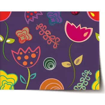 Plakát Sablio Plakát Nakreslené květiny - 90x60 cm