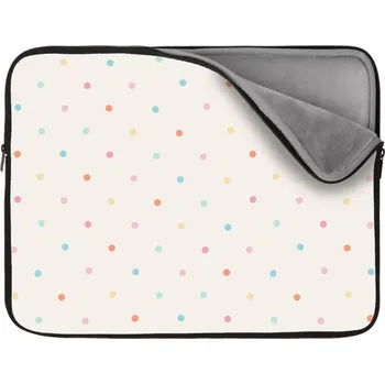 pouzdro na notebook Sablio Obal na notebook Barevné tečky na béžové - 17"