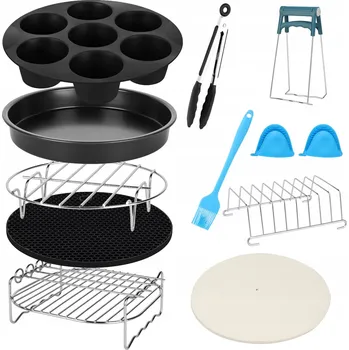 Příslušenství k fritéze, sada 13 dílů pro horkovzdušné fritézy (Air Fryer) do 7"