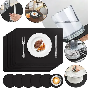 prostírání SADA PROSTÍRÁNÍ NA STŮL, 6 PROSTÍRÁNÍ A 6 PODTÁCKŮ, ODOLNÉ PROTI SKVRNÁM