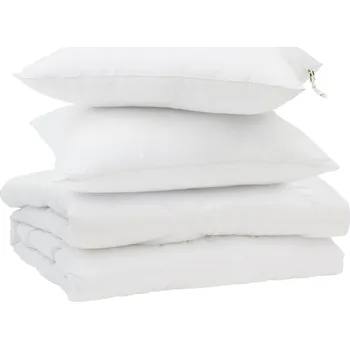 přikrývka Letní přikrývka s polštářem 3 pcs Bílá Mikrovlákno Bílá3377287