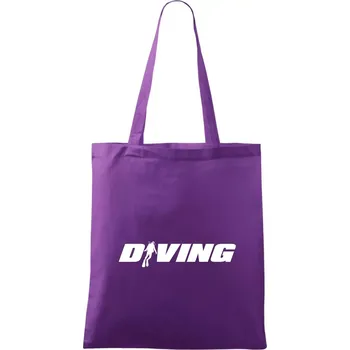 Diving nápis potápěč - Taška bavlněná - 42 x 38 cm ( Fialová )