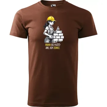 Pánské tričko Sablio Tričko s potiskem Ano, jsem zednice - hnědé S