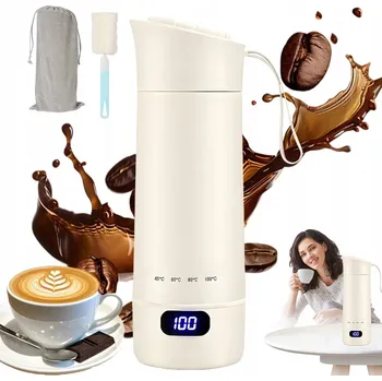 Rychlovarná konvice RYCHLOVARNÁ KONVICE 400ML Z NEREZOVÉ OCELI 304 NA KÁVU ČAJ BÍLÁ