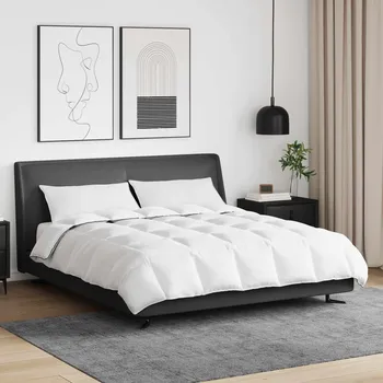 přikrývka Zimní přikrývka s polštářem 3 pcs Bílá Peří Bílá3376889