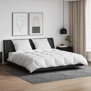 Sada přikrývek s polštářem 3 pcs Bílá Peří Bílá3376962