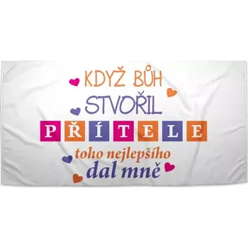 Osuška Sablio Ručník Když Bůh stvořil přítele - 30x50 cm