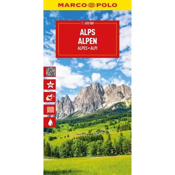 MARCO POLO Reisekarte Alpen 1:650.000 [DE] (2025, Mapa, MairDuMont)