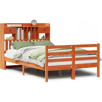 Ložnice VidaXL Postel s regálem, bez matrace, 135x190 cm, borovicové dřevo