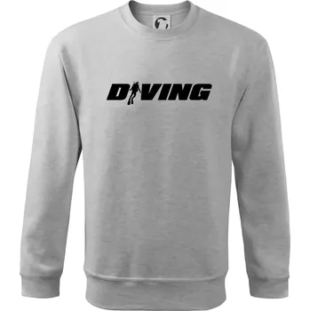Pánská mikina Diving nápis potápěč - Mikina Essential pánská - M ( Světlešedý Melír )