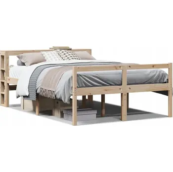 Postel Postele s čelem pro seniory 120 x 190 cm masivní borovice