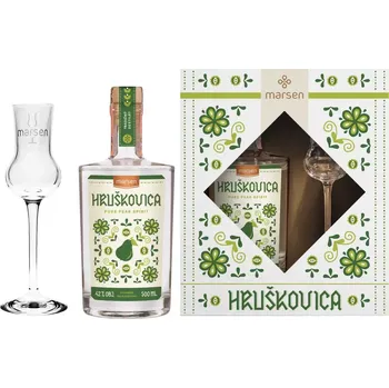 Pálenka Marsen Hruškovica TRADITIONAL 42% 0,5l v dárkovém balení se skleničkou
