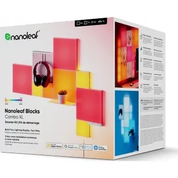 Vrták Nanoleaf Blocks Combo – sada 10 nástěnných světelných panelů s příslušenstvím