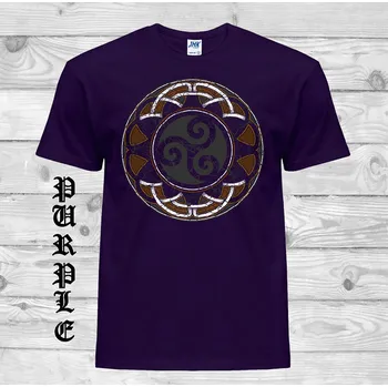 Pánské tričko panske-levne-bavlnene-tricko-digi-potisk-keltsky-kruh-triskel Barva: Purple - purpurová, velikost: 164