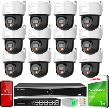 IP kamera Sada IP monitoringu s 12 kamerami PTZ-N4MP-P 4 Mpx PoE HiLook by Hikvision